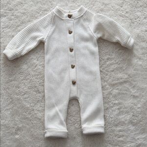 Classic White Knit Baby Footie